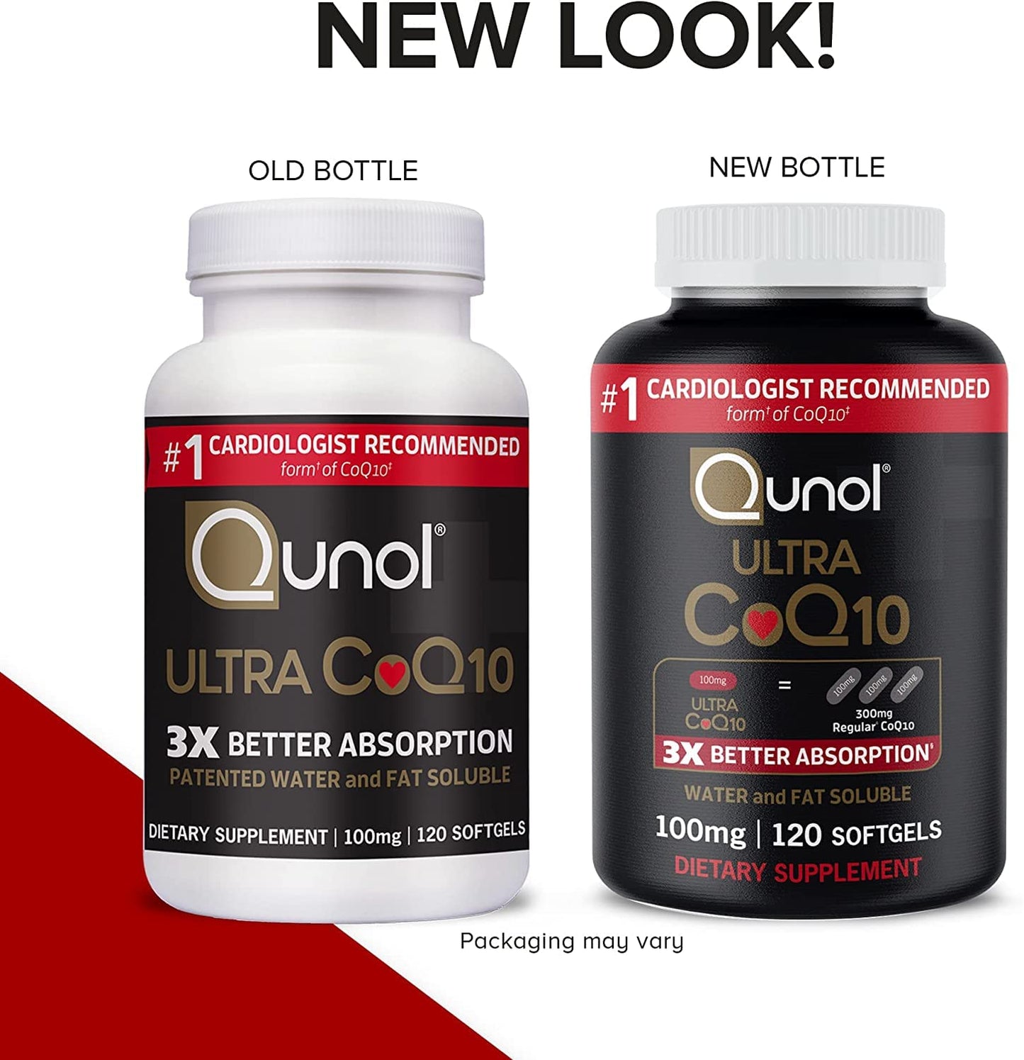 Qunol CoQ10 100mg Softgels, Ultra CoQ10 100mg, 3x Better Absorption, 120 Count