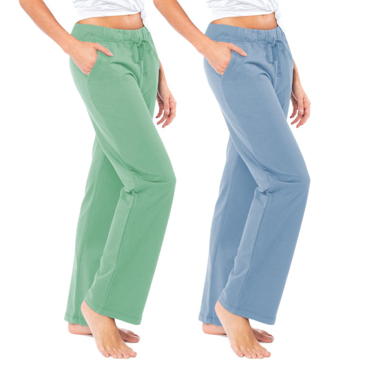 Women's 2 Pack Ultra Soft French Terry Cotton Drawstring Pants