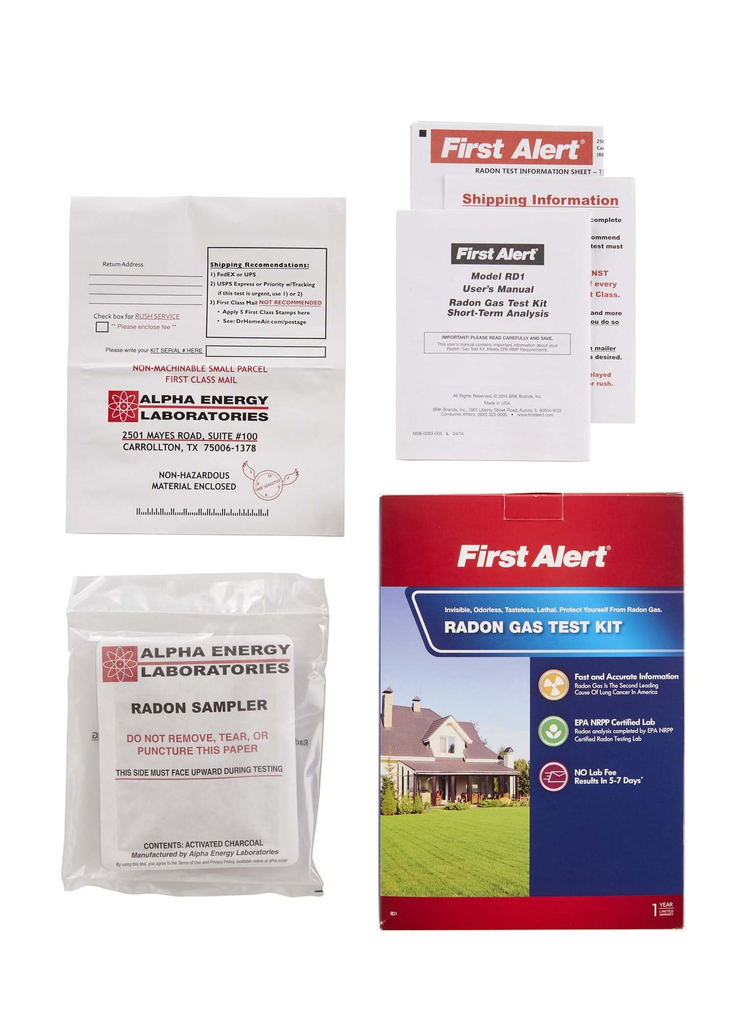 First Alert Radon Gas Test Kit, RD1
