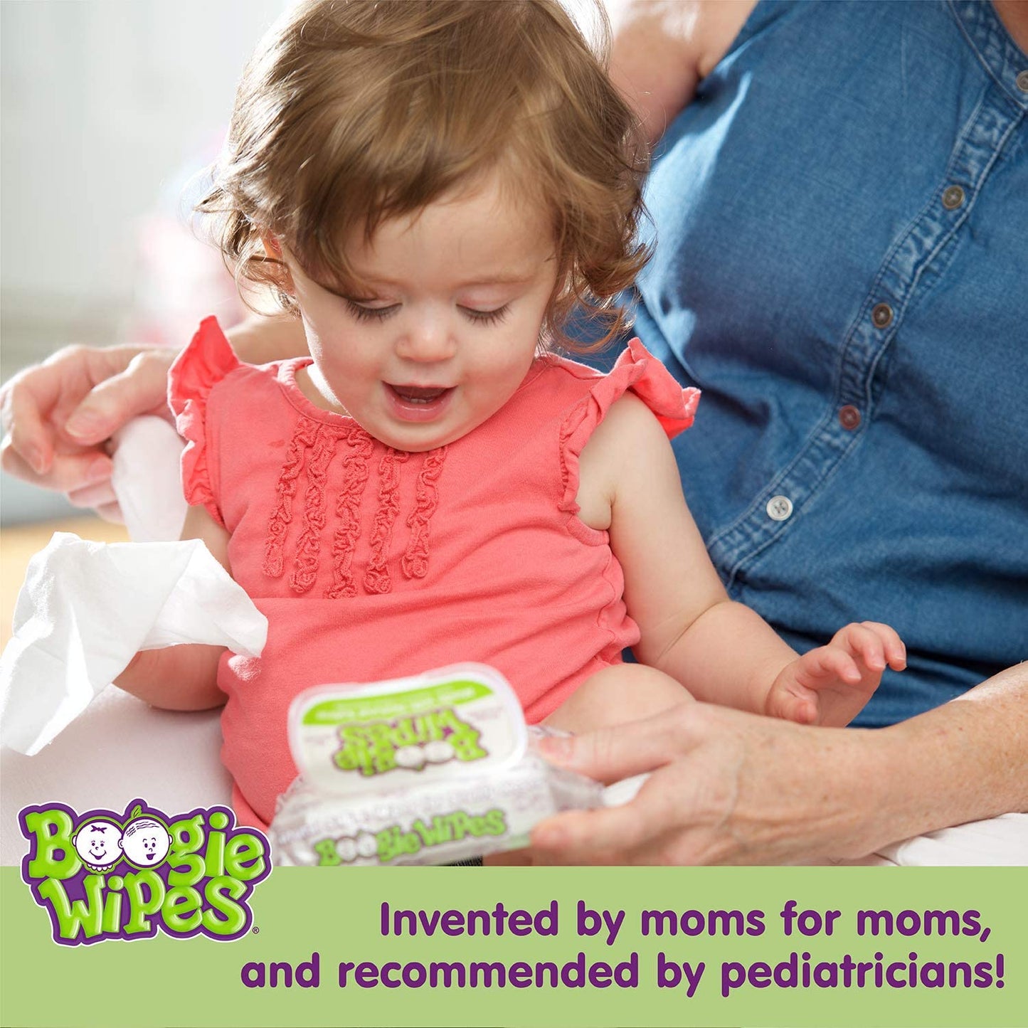 Baby Saline Wipes by Boogie for Face, Body & Nose, for Baby and Kids Made with Natural Saline, Grape Scent, 180 Count (Pack of 6)
