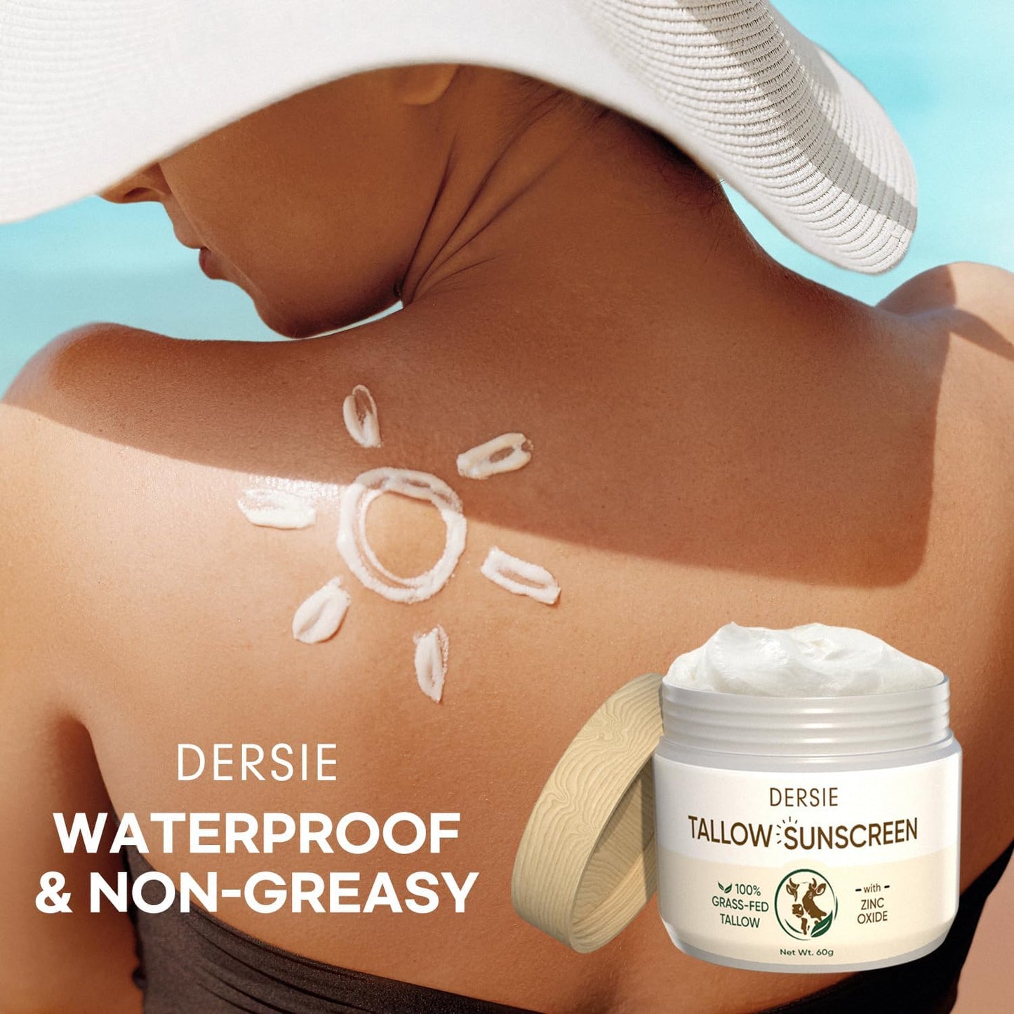 Beef Tallow Sunscreen with Zinc Oxide