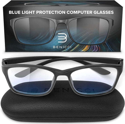 Stylish Blue Light Blocking Glasses for Women or Men  w/Case