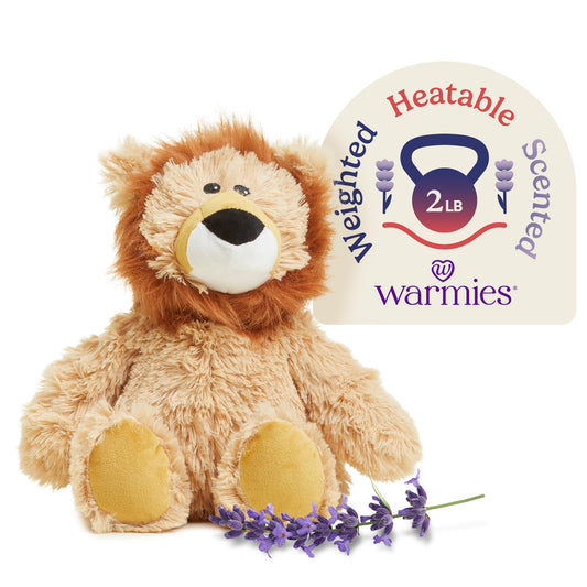 warmies Microwavable & Weighted Stuffed Animals, Lion - Heated Stuffed Animal Plushie