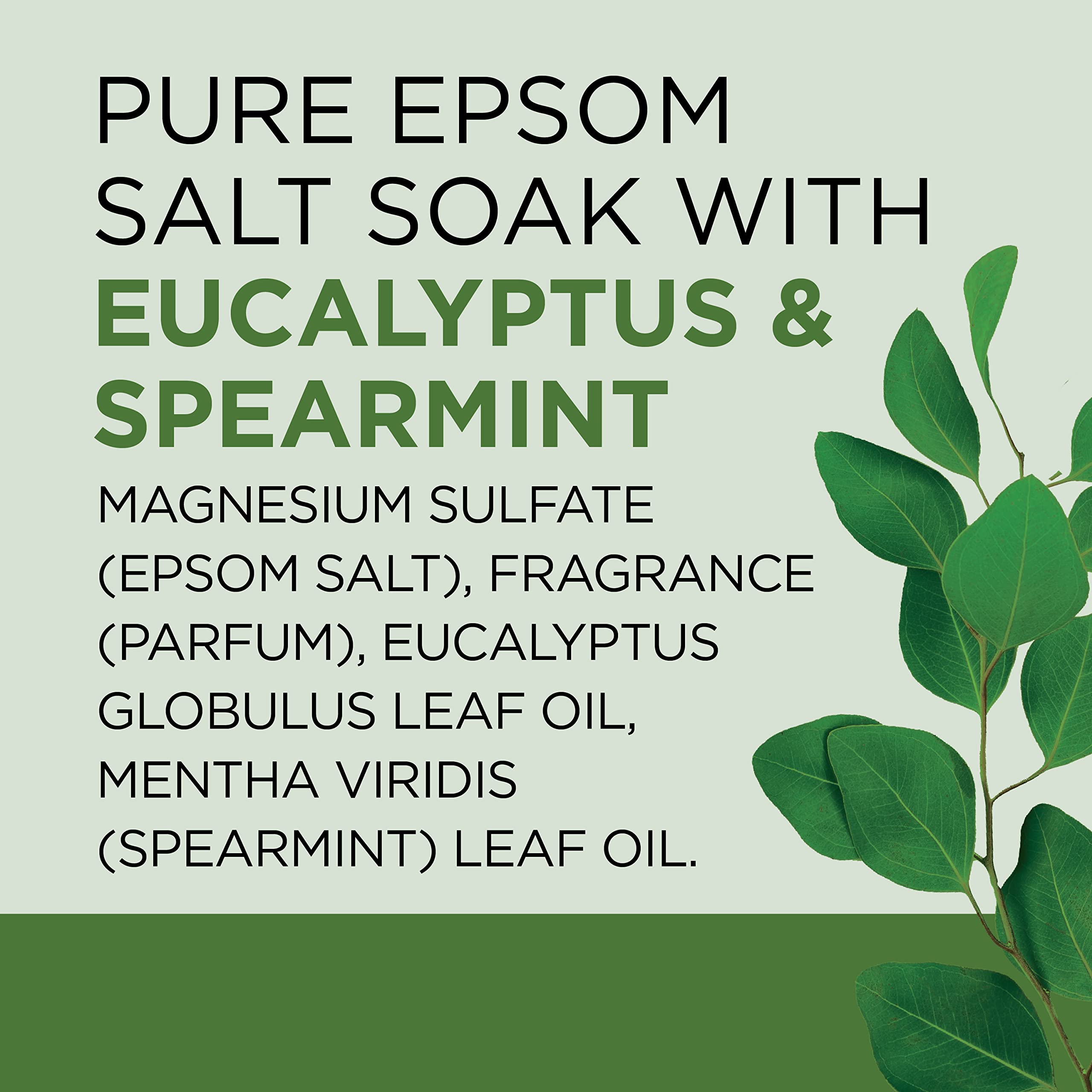 Dr Teal's Epsom Salt Magnesium Soak, Relax & Relief with Eucalyptus and Spearmint, 3 lbs (Pack of 4)
