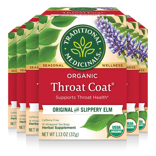 Traditional Medicinals Tea, Organic Throat Coat, 96 Tea Bags (6 Pack)