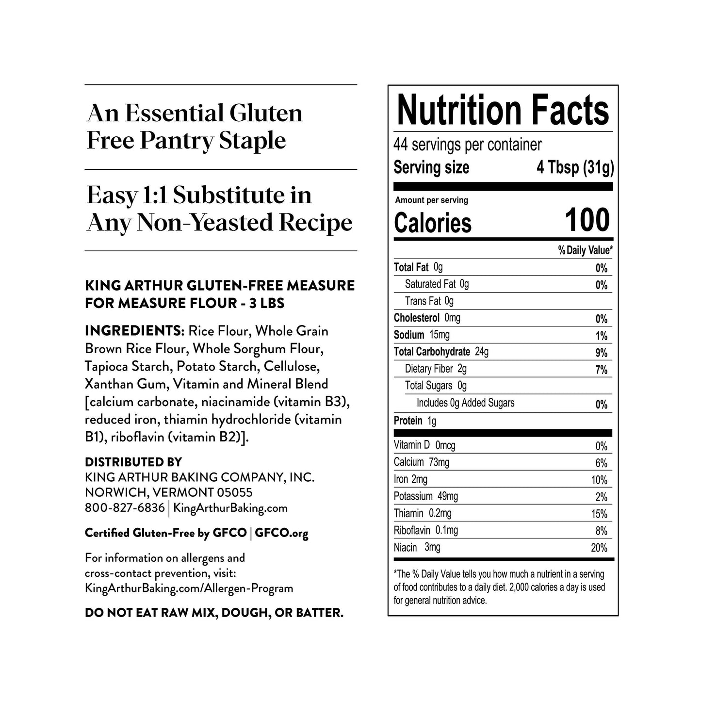 King Arthur Measure for Measure Gluten-Free Flour: All-Purpose 1:1 Substitute