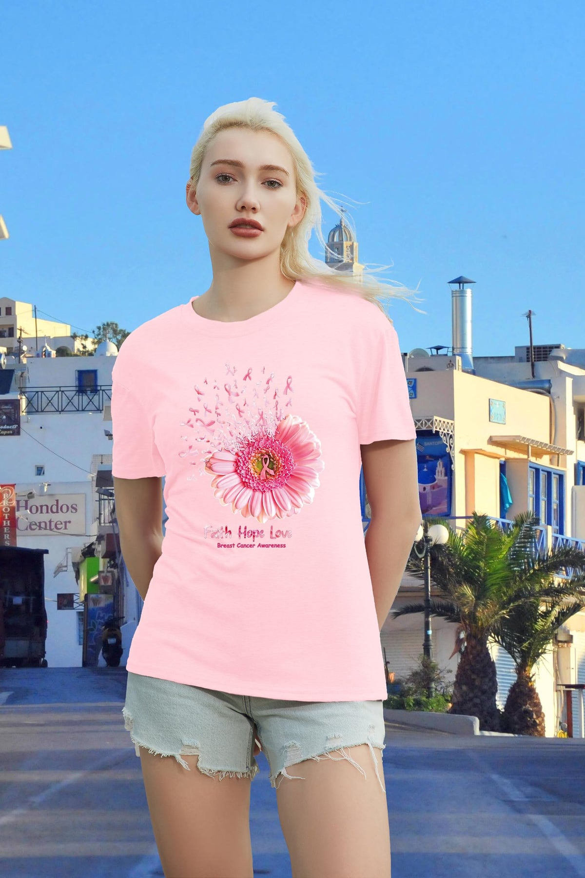 Breast Cancer Shirt Sunflower Pink Ribbons