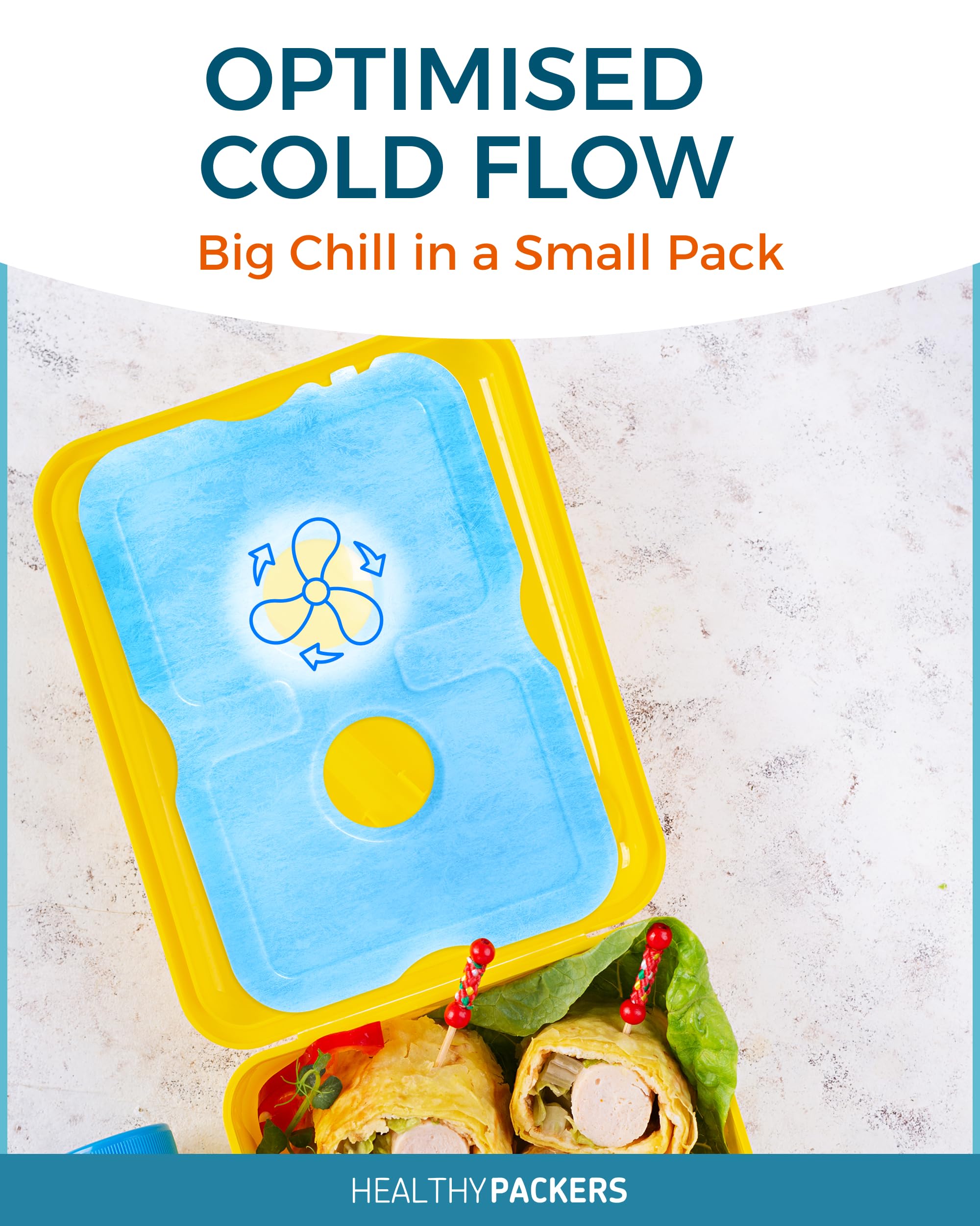 Healthy Packers Ice Packs for Lunch Boxes & Coolers - Freezer Packs (Set of 4)