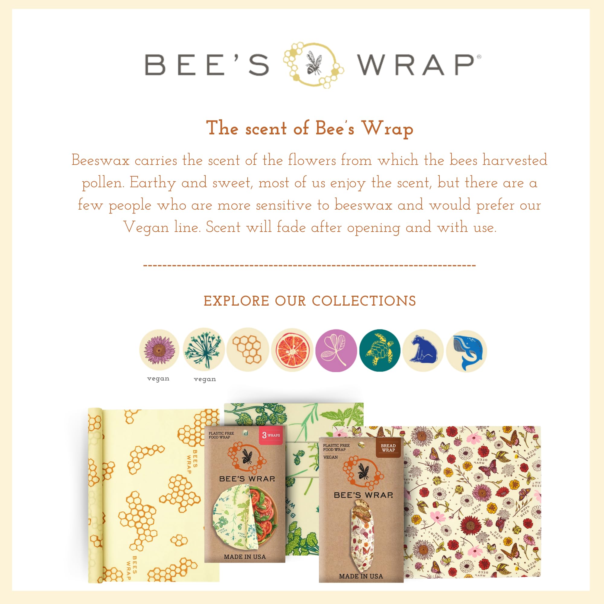 Bee's Wrap Beeswax Wraps for Food - Honeycomb 3 Pack