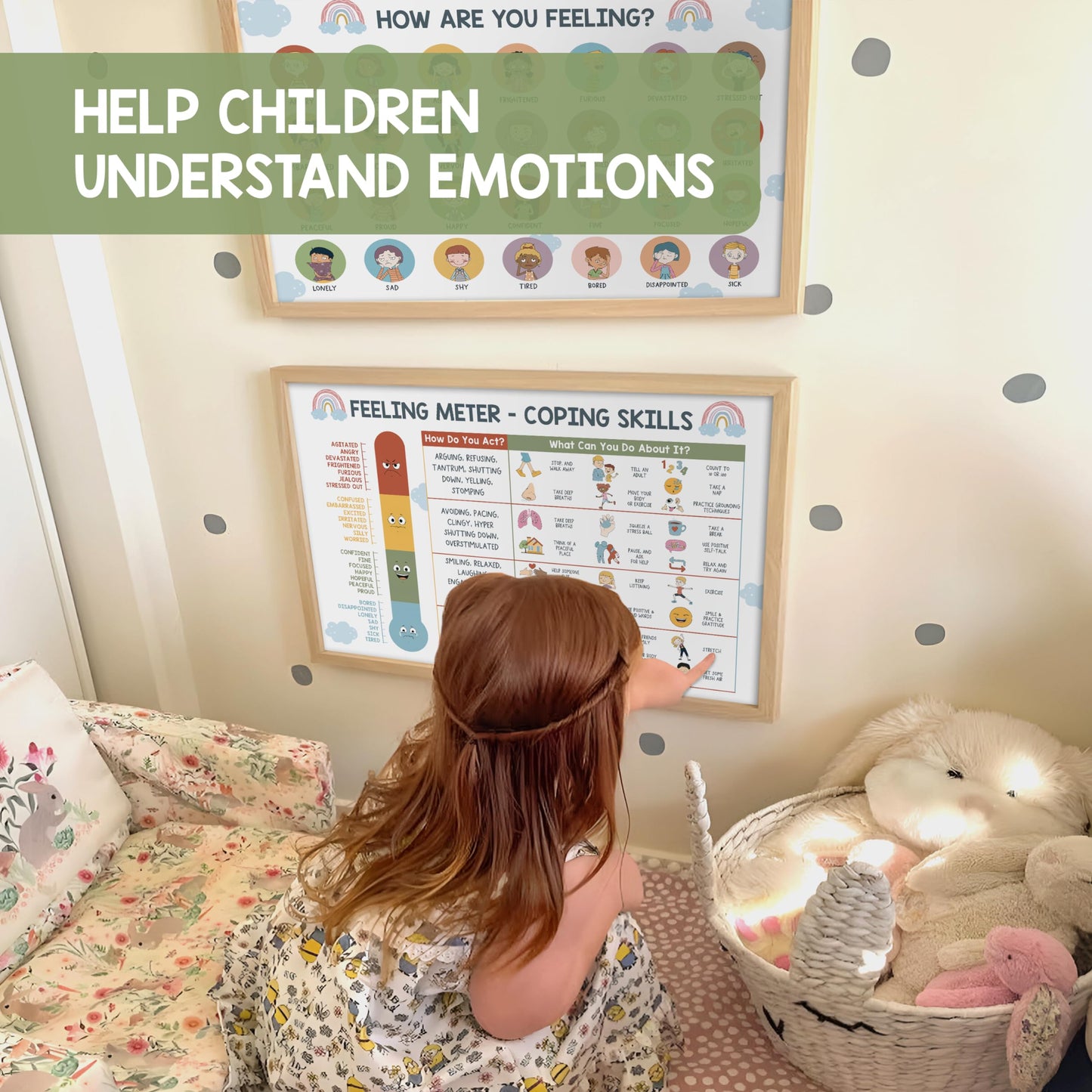 Feelings Chart for Kids - Coping Skills Emotions Chart Poster