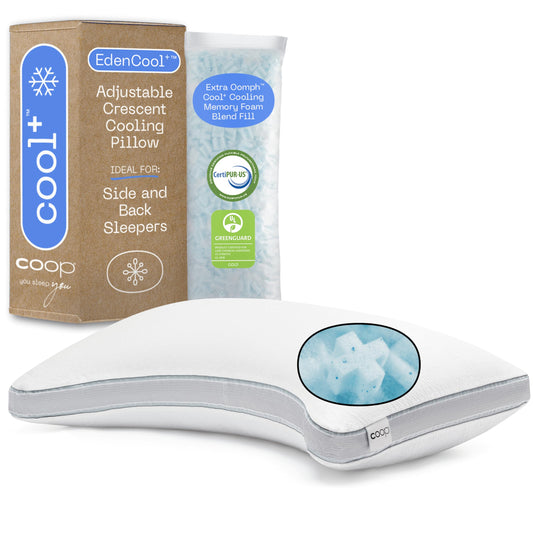 Coop Home Goods Cool+ Crescent Adjustable Pillow, Queen Size