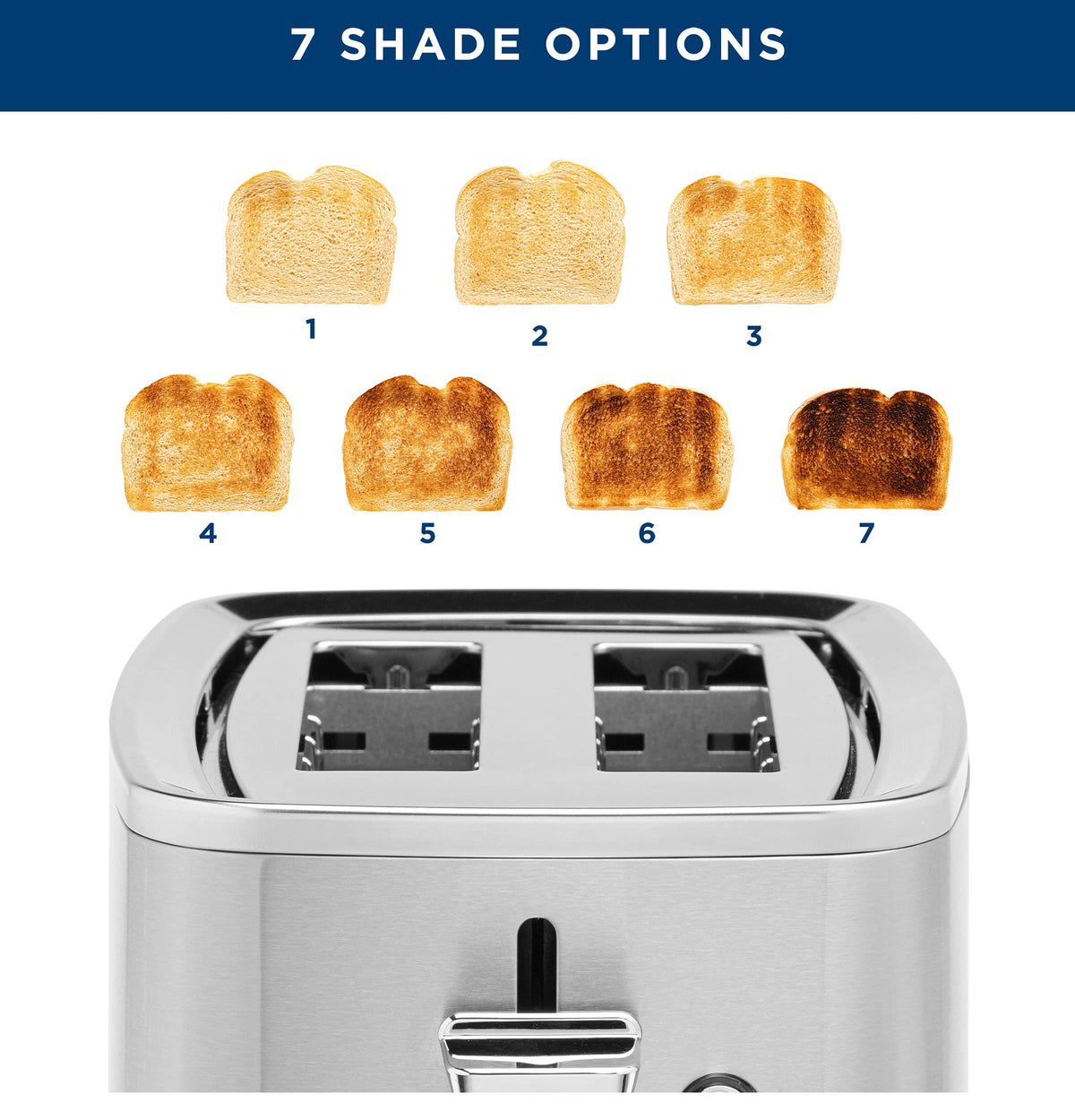 GE 2 Slice Stainless Steel Toaster, Extra Wide Slots for Toasting Bagels, Breads, Waffles