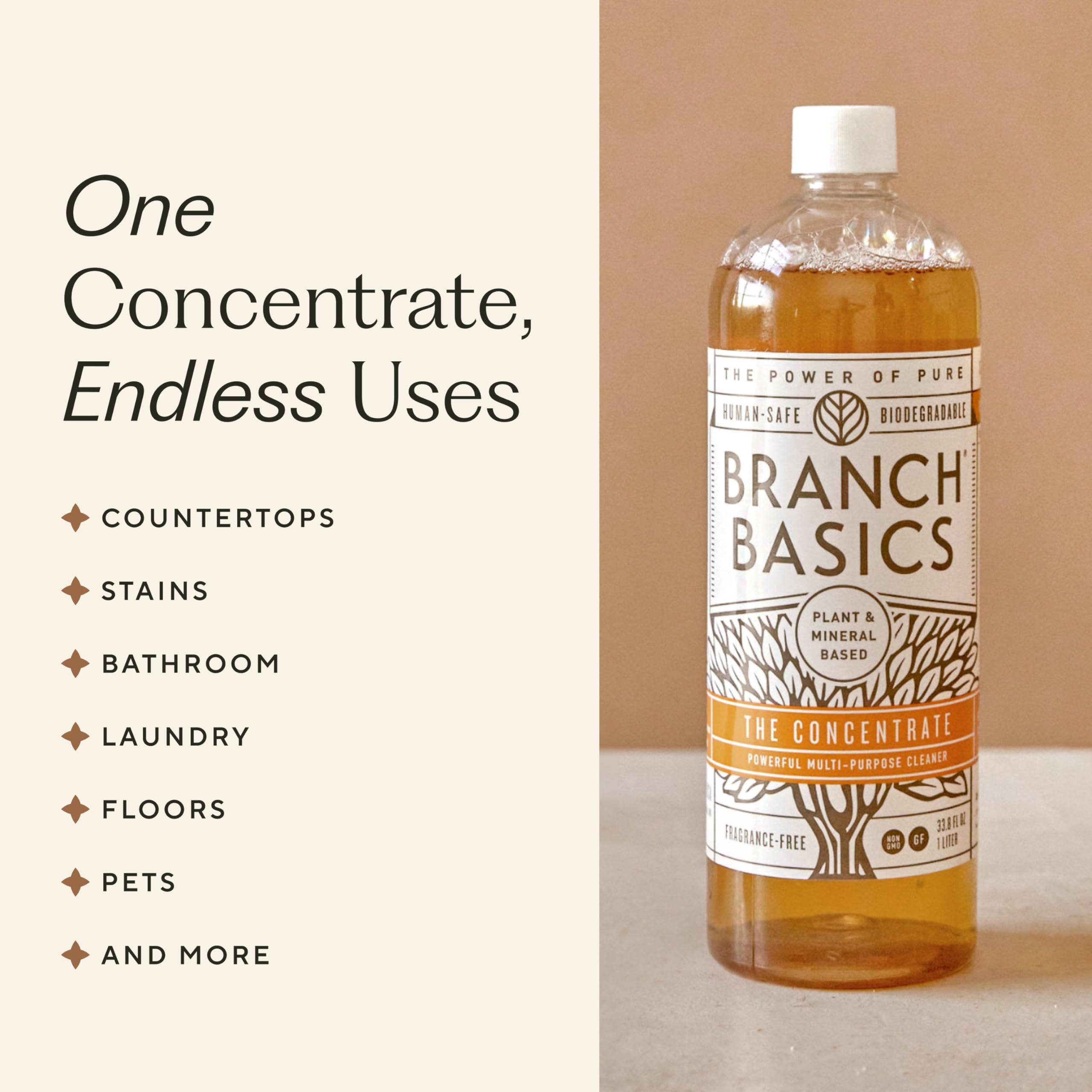 Branch Basics Premium Starter Kit: All Purpose, Glass, and Bathroom Cleaner plus our Foaming Wash, and Laundry Bottle