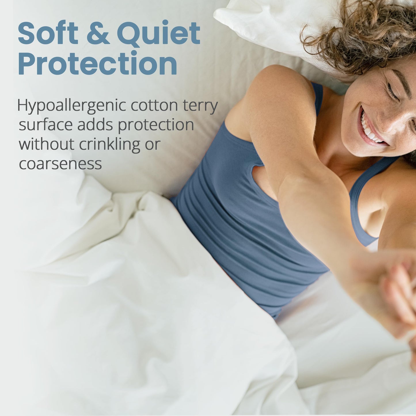 SafeRest Waterproof Queen Size Mattress Protector - Fitted with Stretchable Pockets - Machine Washable Cotton