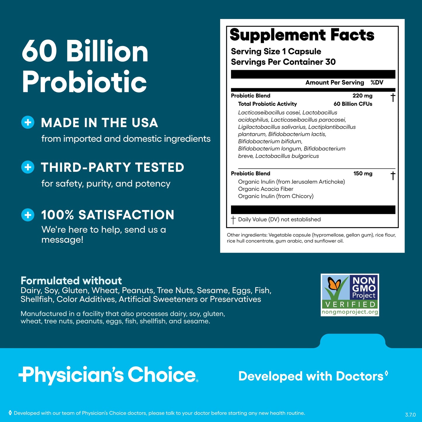 Physician's Choice Probiotics 60 Billion CFU- 30ct