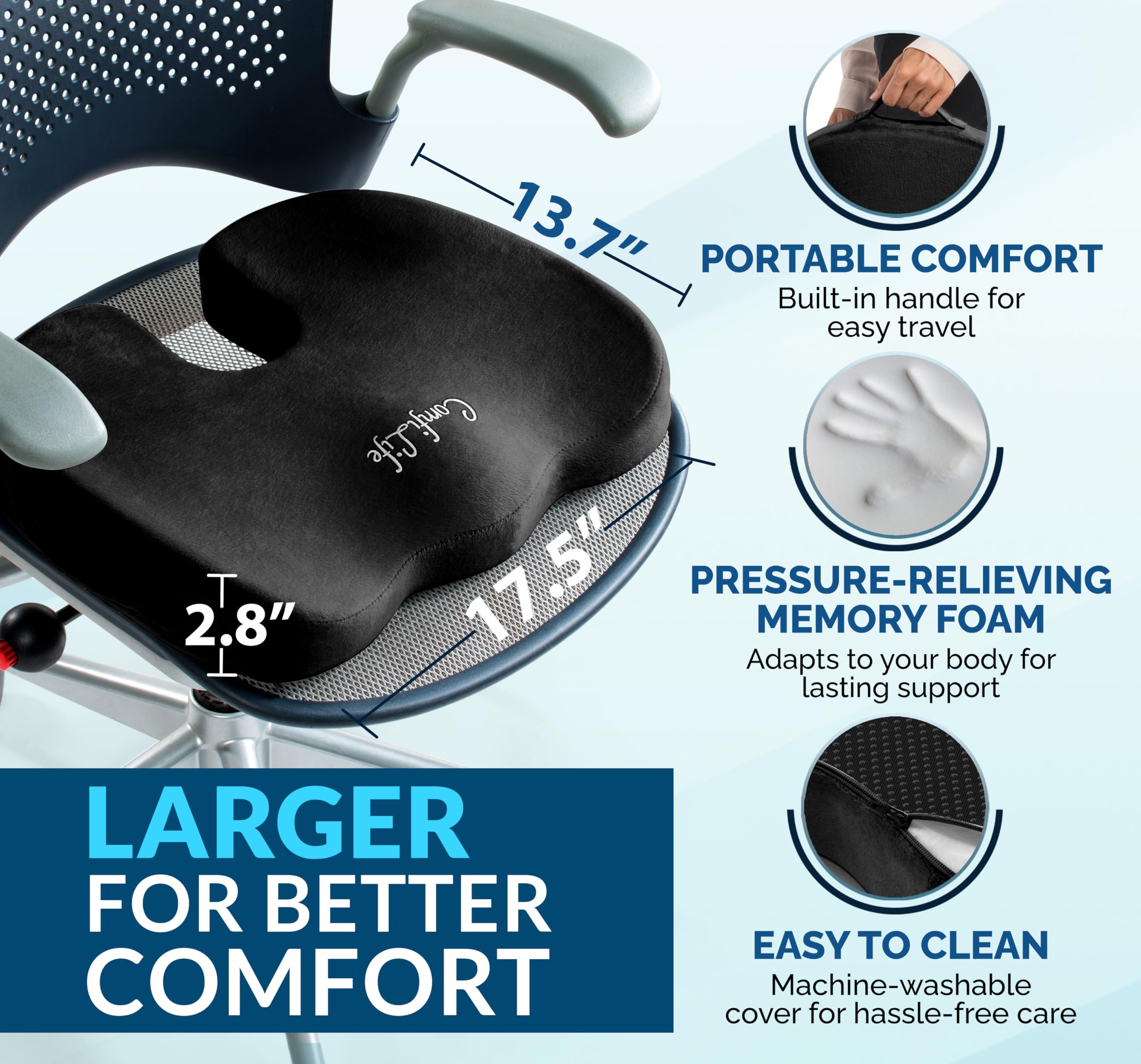 ComfiLife Premium Gel & Memory Foam Seat Cushion