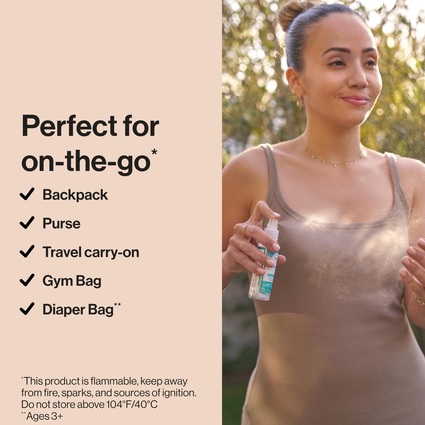 The Honest Company Plant-Based Hand Sanitizer Spray | Kills 99.9% of Germs, 2 fl oz