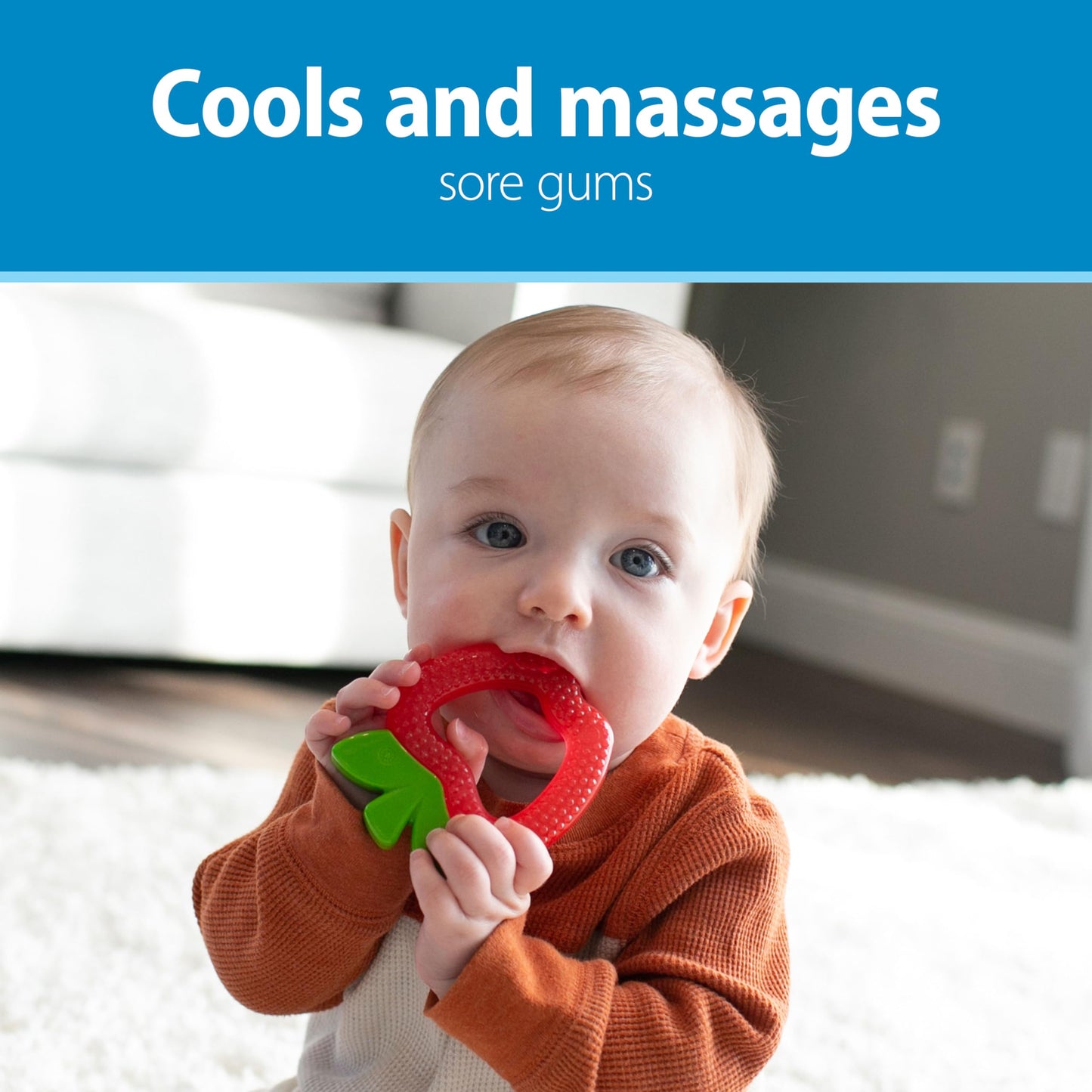 Dr. Brown's AquaCool Water-Filled Baby Teether, Cools & Massages Sore Gums, BPA Free, 2 Pack, 3m+