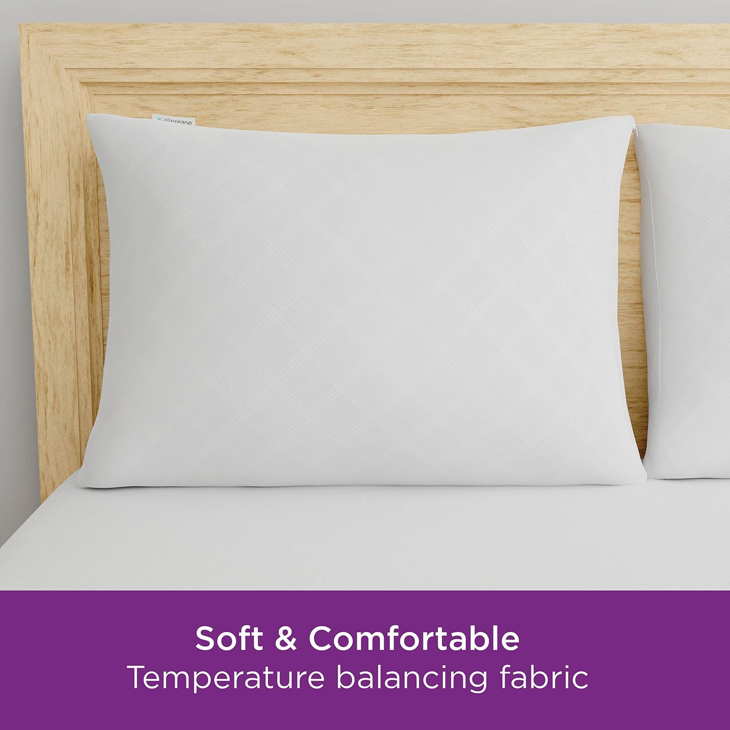 Set of 4 Standard/Queen AllerEase Pillow Protectors - Temperature Balancing, Allergist Recommended