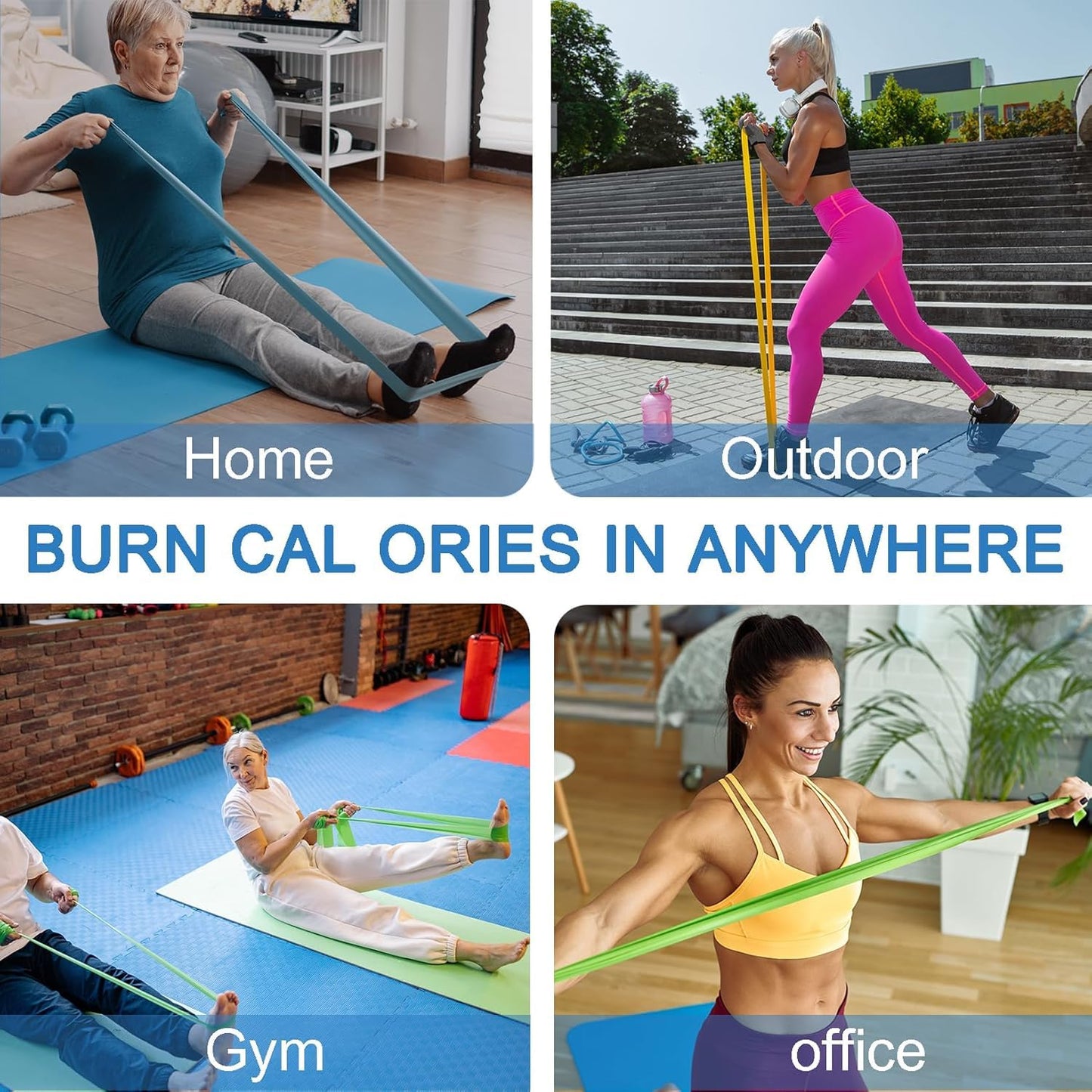 5 Pcs Professional Resistance Bands. Latex-Free, Elastic Band, Work Out Bands