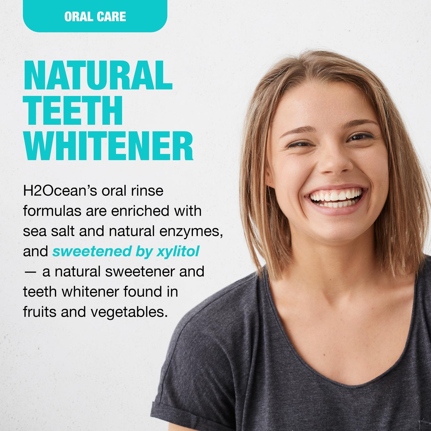 H2Ocean Healing Rinse Natural Sea Salt Oral Care - Mouth Rinse for Oral Care- Arctic Ocean Mint, 16 oz