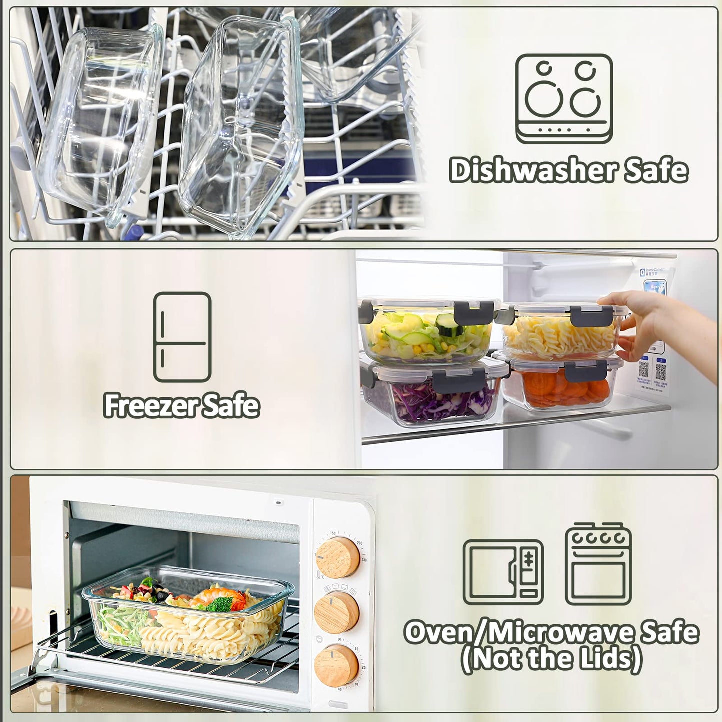 [10-Pack] Glass Meal Prep Containers with Lids