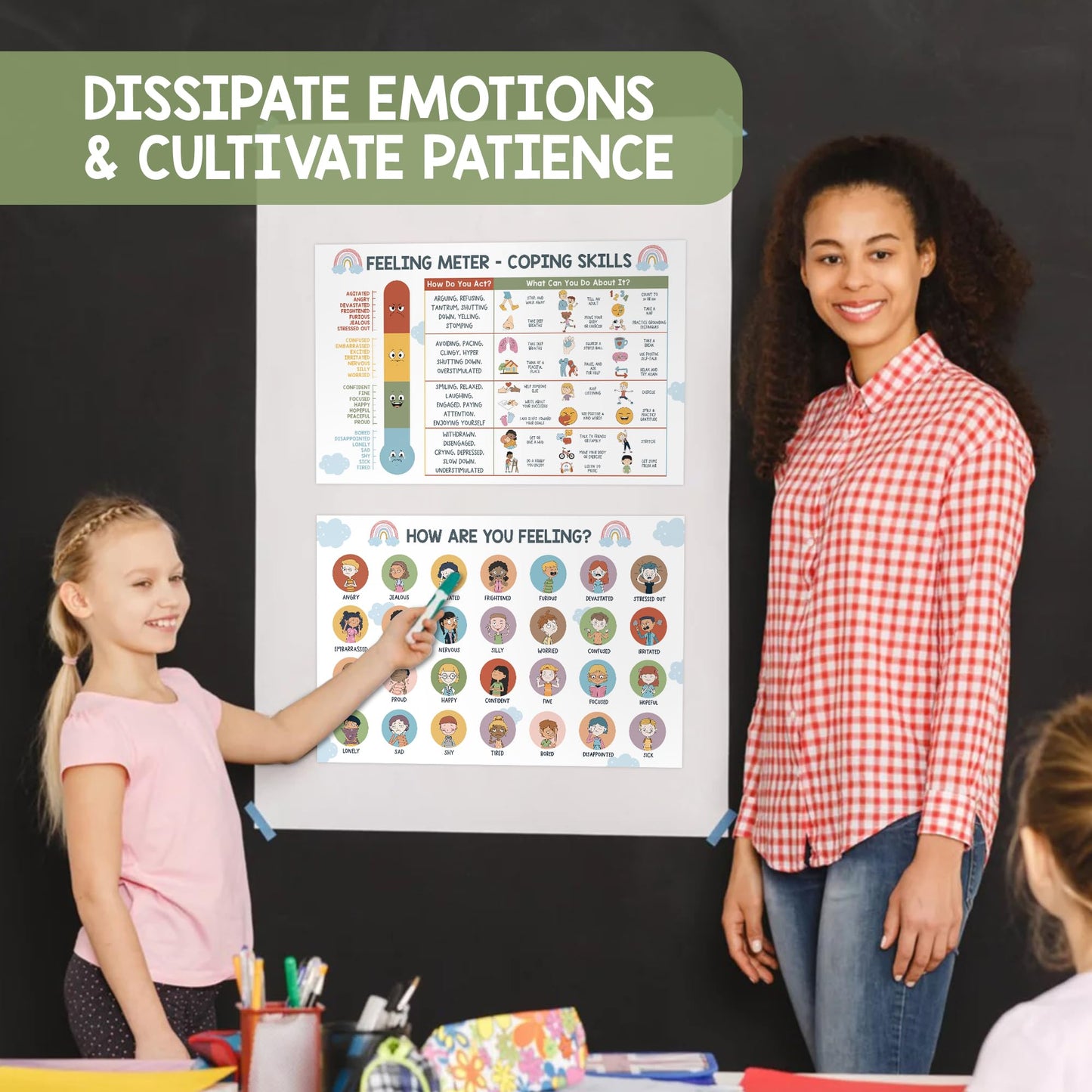 Feelings Chart for Kids - Coping Skills Emotions Chart Poster