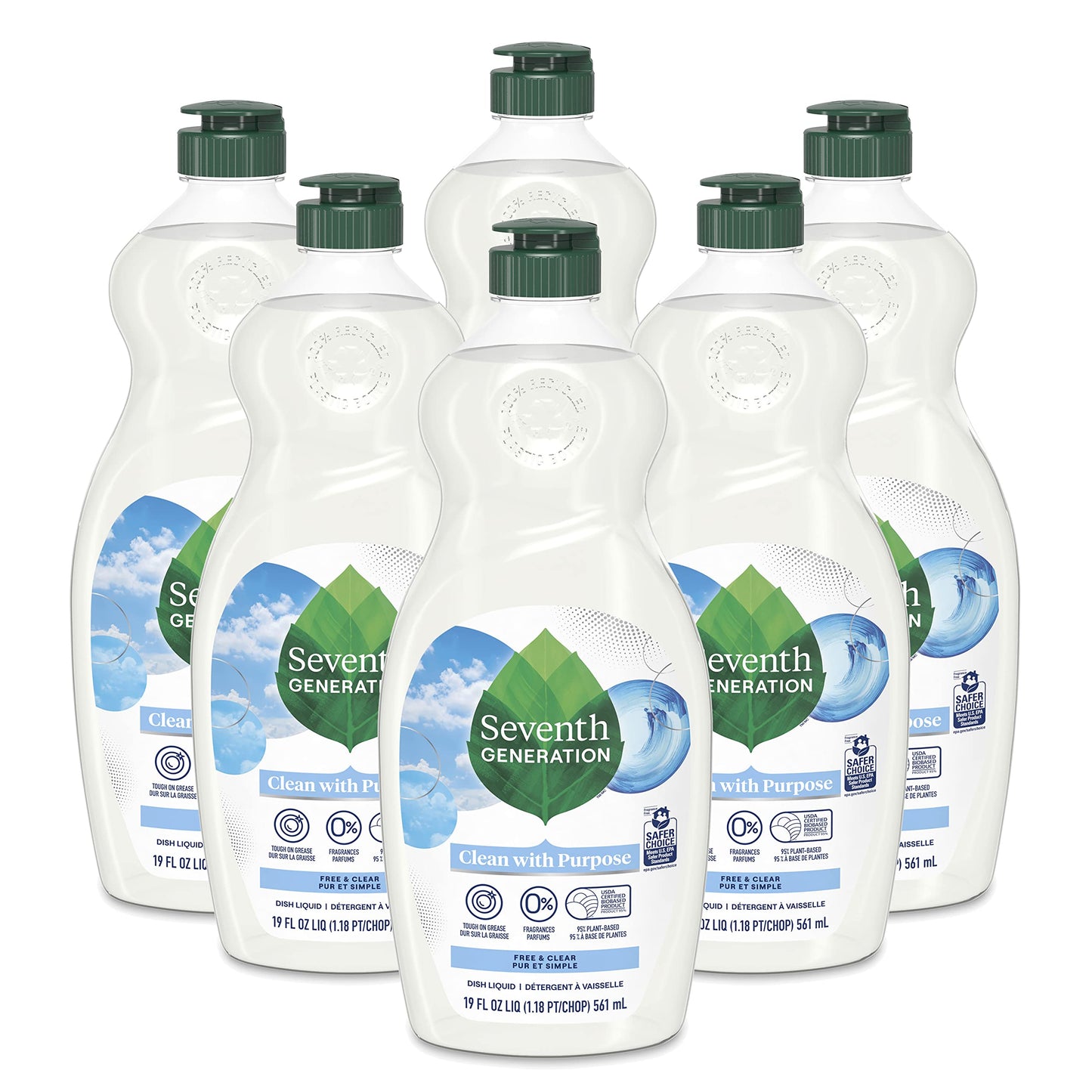 Seventh Generation Dish Liquid Soap Free & Clear liquid soap Pack of 6