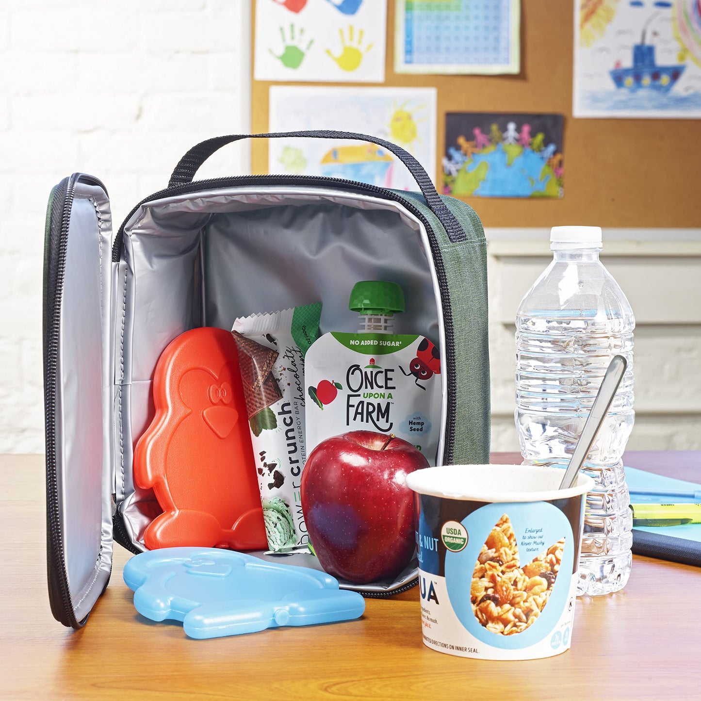 Fit & Fresh Cool Coolers Kids Lunch Box Ice Packs, Set of 4 (Penguin)