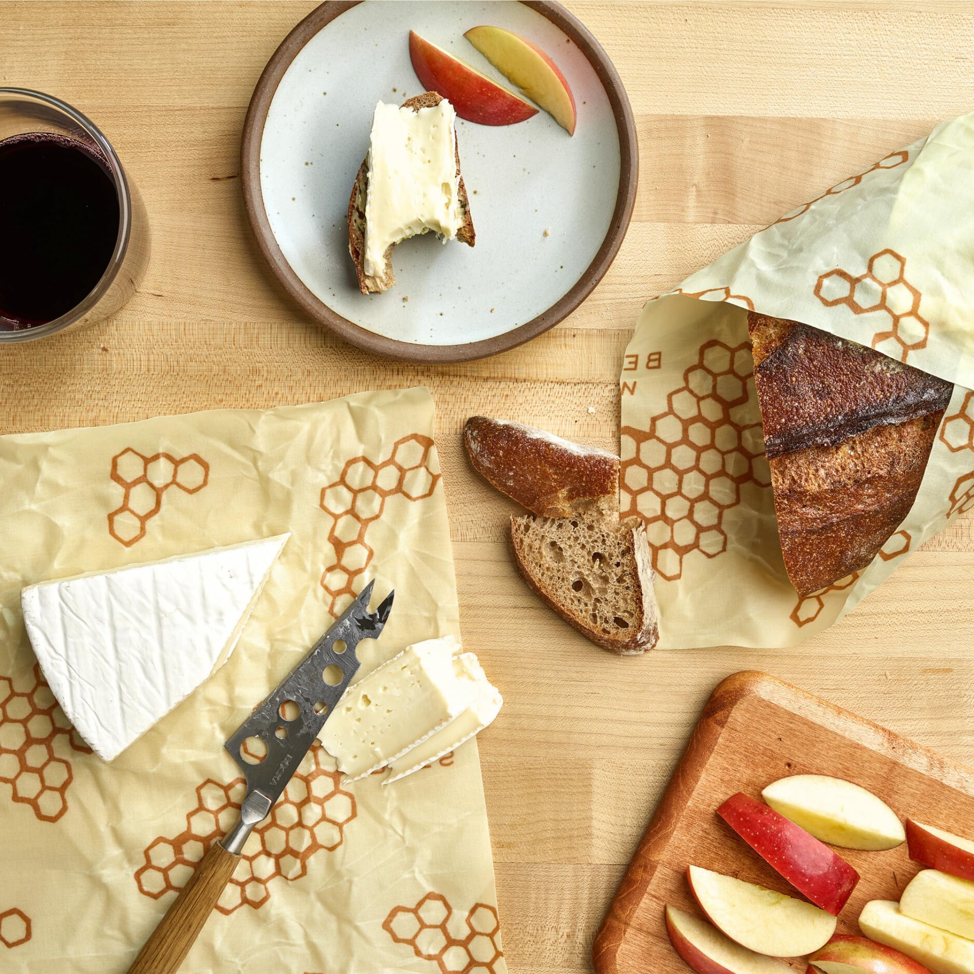 Bee's Wrap Beeswax Wraps for Food - Honeycomb 3 Pack