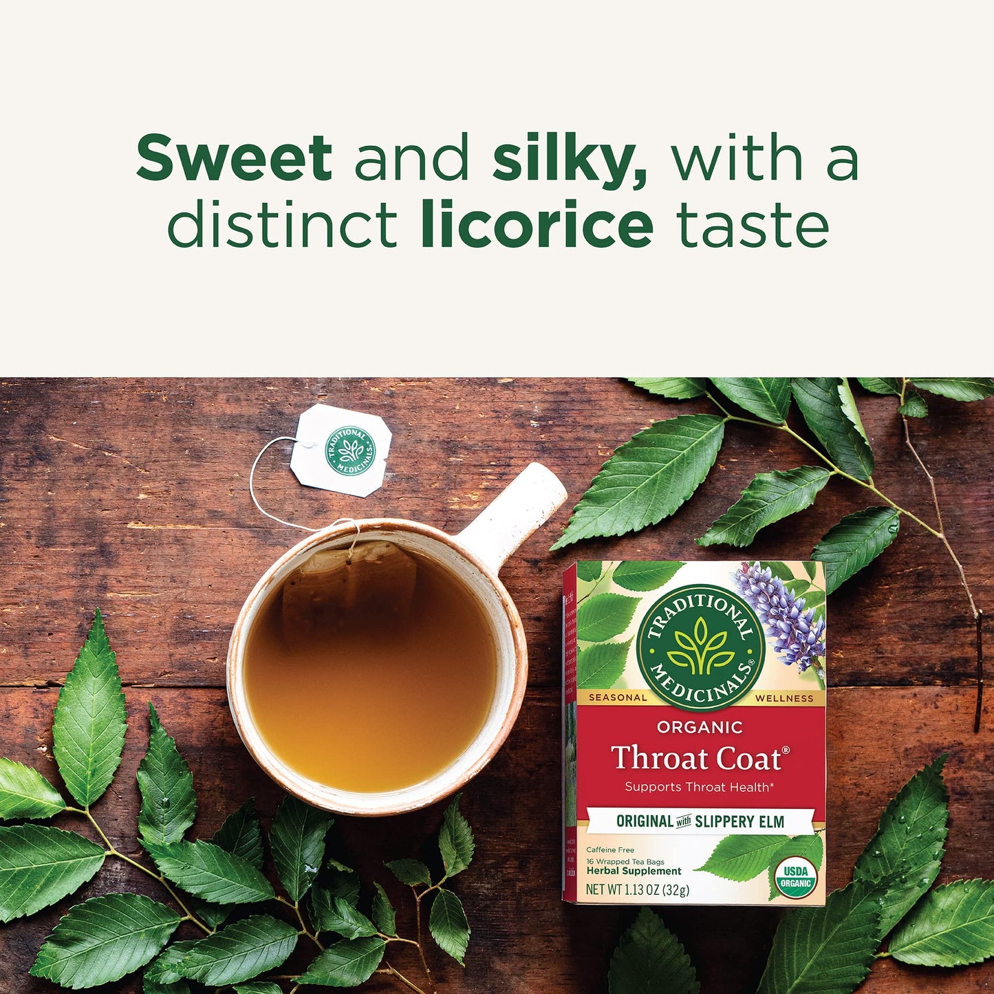 Traditional Medicinals Tea, Organic Throat Coat, 96 Tea Bags (6 Pack)