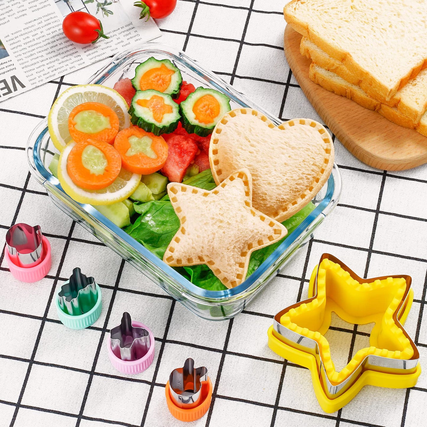 20Pcs Sandwich Cutter and Sealer Set for Kids