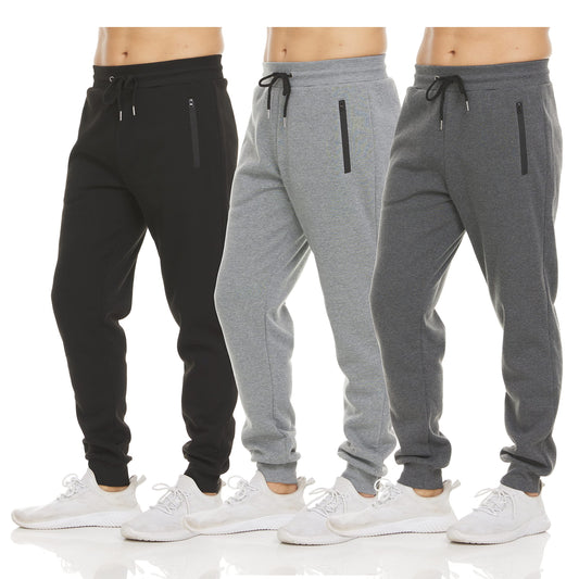 3 Pack Fleece Active Athletic Workout Jogger Sweatpants