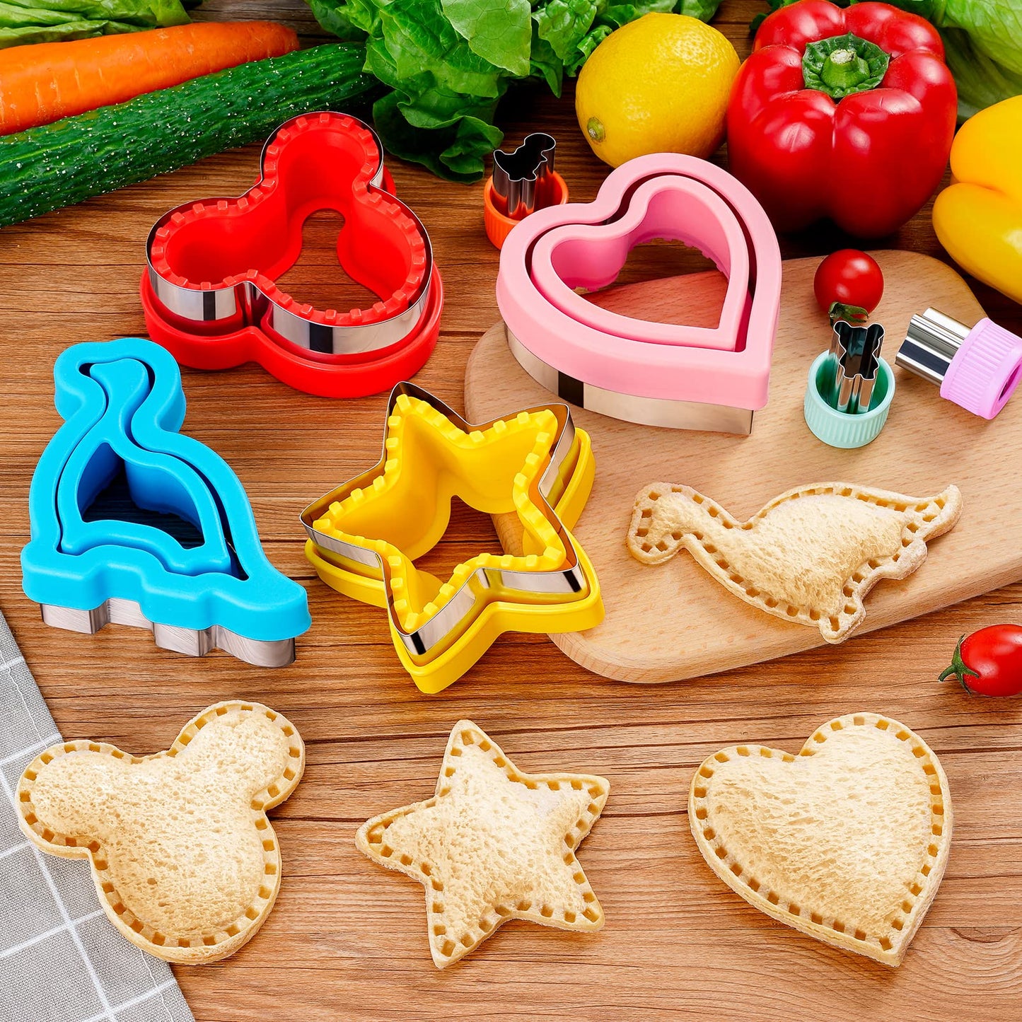 20Pcs Sandwich Cutter and Sealer Set for Kids