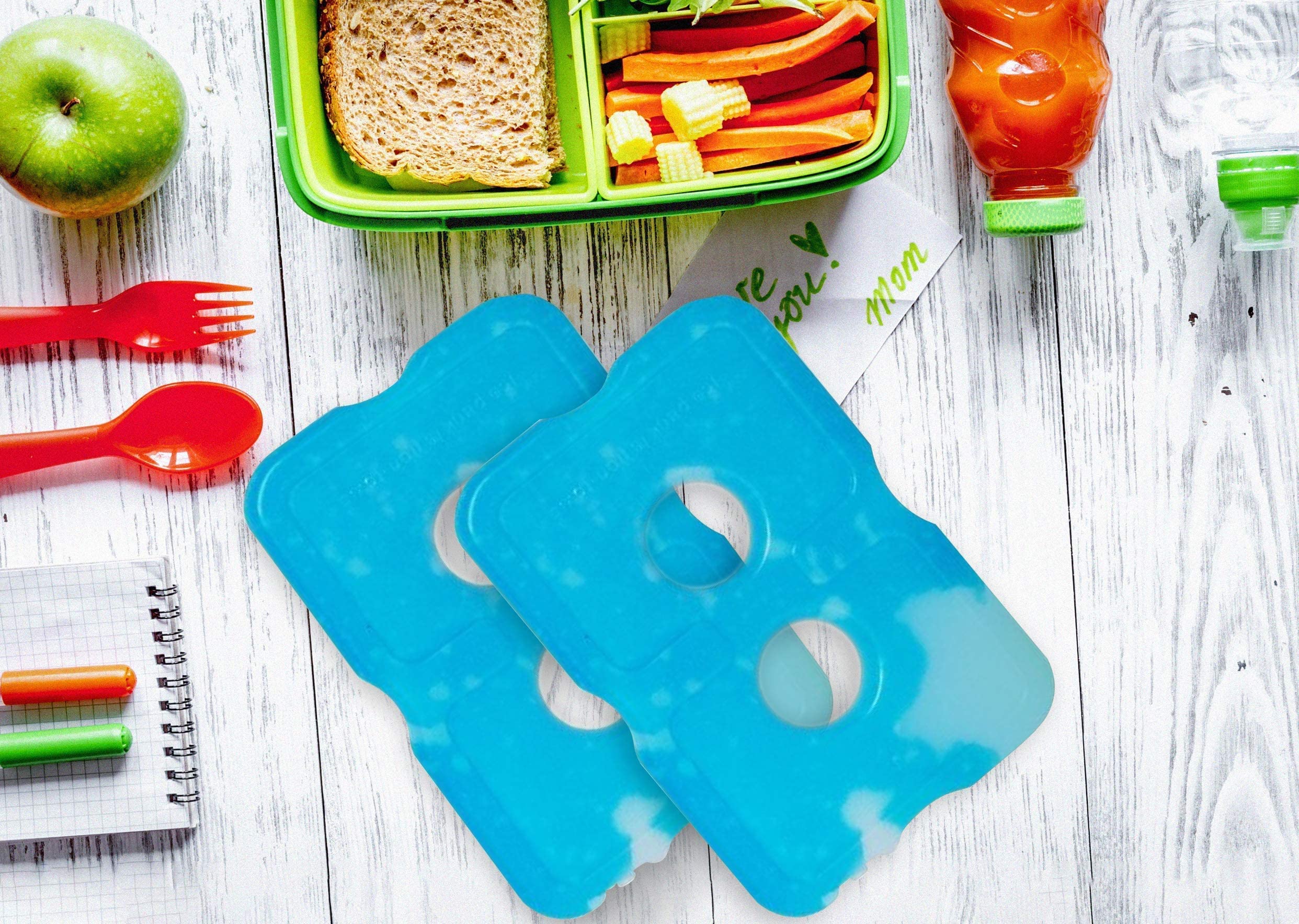 Healthy Packers Ice Packs for Lunch Boxes & Coolers - Freezer Packs (Set of 4)